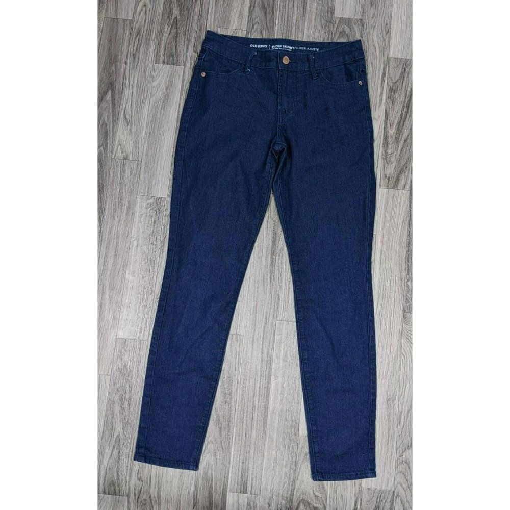(3/$35) Old Navy Size 4 Pockets Super Skinny Mid Rise Dark Wash Denim Blue Jeans
